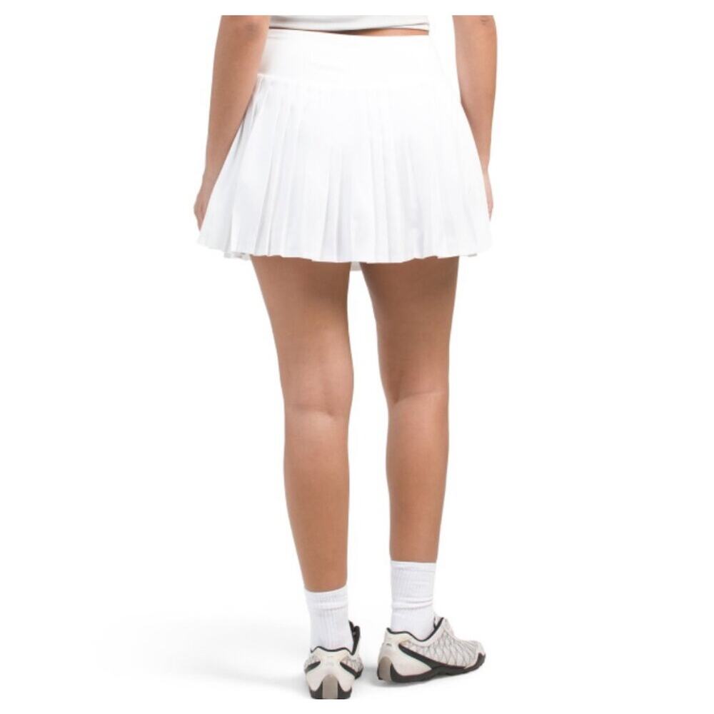 Laura Ashley Women's White High Rise Pleated Skort Sz L Tennis Golf Pickleball - Picture 2 of 7